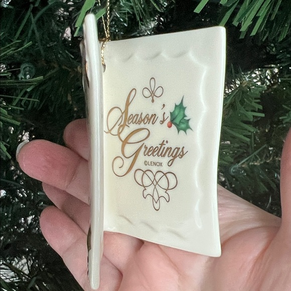 Lenox Christmas Card Ornament - 1st ornament in the Whispering Trees Series - Picture 3 of 6